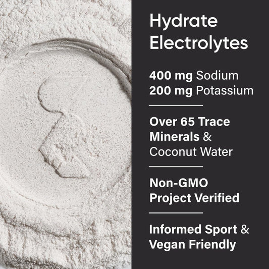 Sports Research® Hydrate Electrolytes Powder - Sugar-Free & Naturally Flavored With Vitamins, Minerals, And Coconut Water - Supports Hydration - Cherry Pomegranate - 90 Servings
