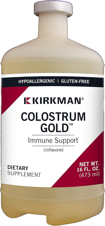 Kirkman Colostrum Gold Immune Support Supplement, 16 Fl Oz, Unflavored Liquid Bovine Colostrum, Supports Muscle, Skin & Cartilage Tissue Growth, Hypoallergenic, Antibiotic & Added Hormone Free…