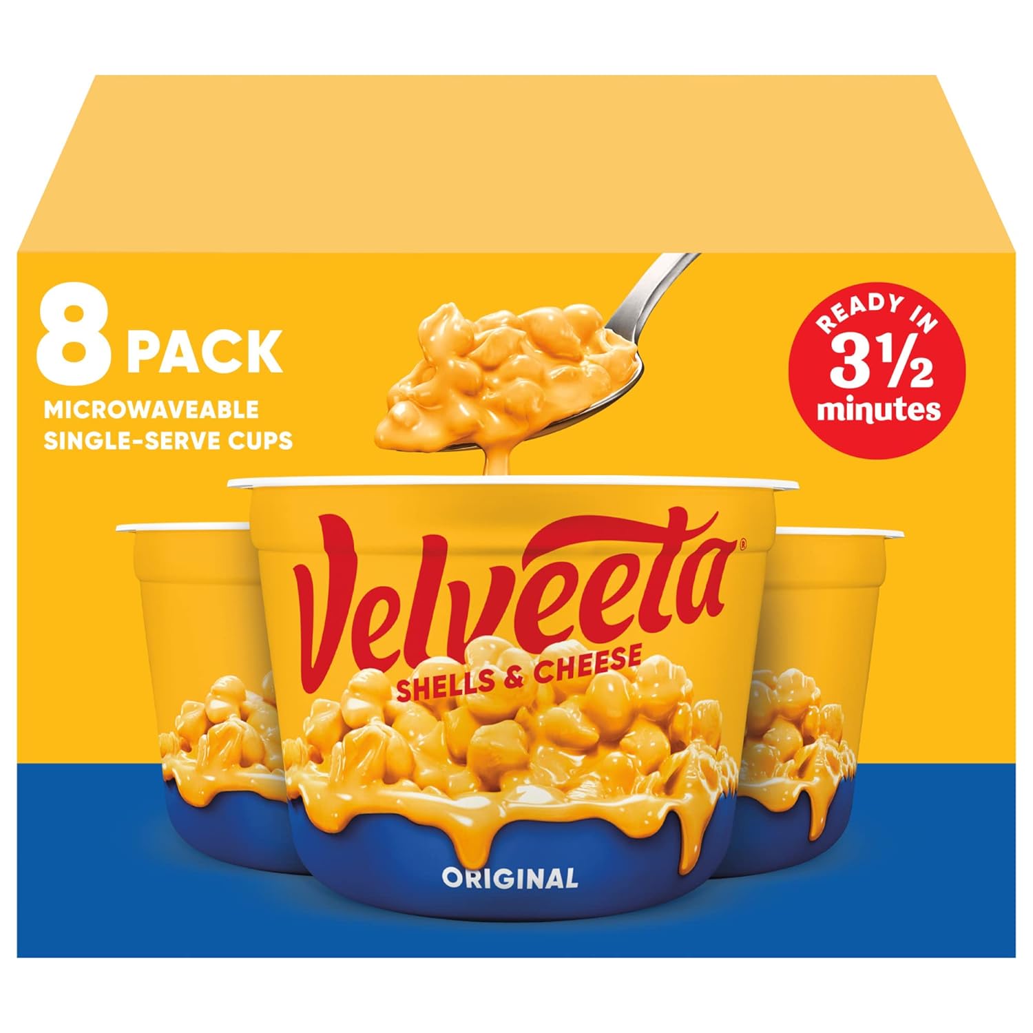 Velveeta Shells & Cheese Original Microwavable Macaroni and Cheese Cups (8 ct Pack, 2.39 oz Cups)