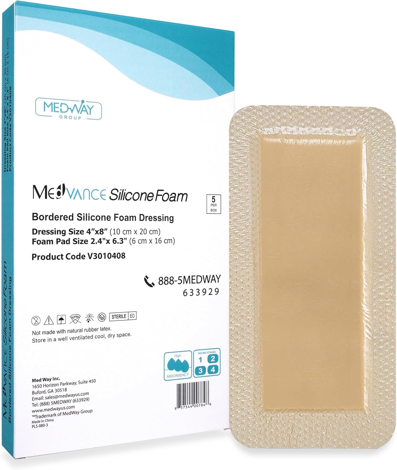 Medvance Tm Silicone - Sacral Bordered Silicone Adhesive Foam Wound Dressing, Bed Sore Treatment Bandage For Sacrum, Size 9"X 9" (6.1" Pad X 6.6" Pad), Box Of 5 Dressings