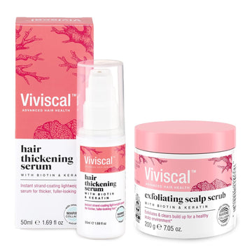 Bundle of Viviscal Hair Thickening Serum 50ml (1.69 fl. oz.) + Viviscal Exfoliating Scalp Scrub 200g (7.05 oz.)