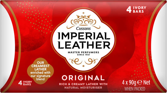 Imperial Leather Bar Soap Original Classic Cleansing Bar, Gentle Skin Care, Bulk Buy, Pack Of 8 X 4 Bars (Total 32 Bars)