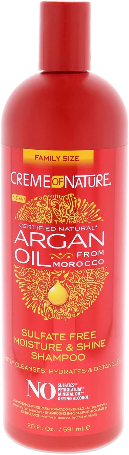 Creme Of Nature Pro Moisturising/Shine Shampoo With Argan, Sulphate- Free, White, 591 Ml (Pack Of 1)