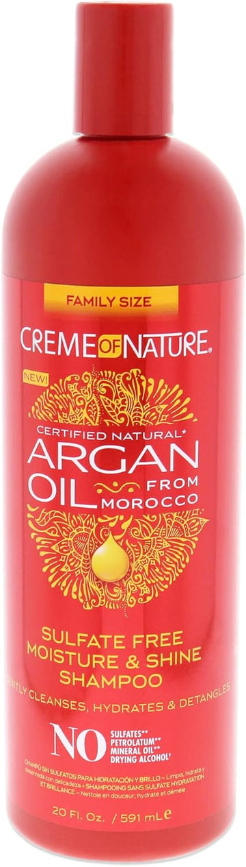 Creme Of Nature Pro Moisturising/Shine Shampoo With Argan, Sulphate- Free, White, 591 Ml (Pack Of 1)