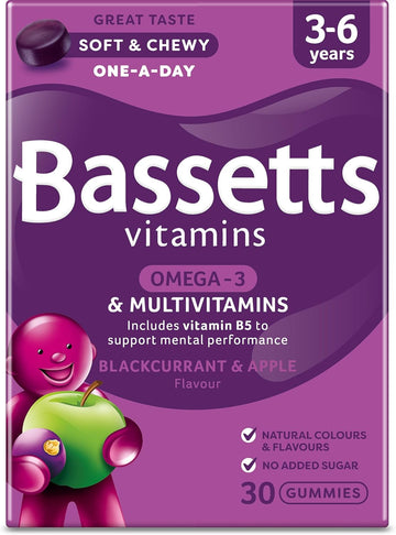 Bassetts Vitamins 3-6 Years Blackcurrant And Apple Flavour Multivitamins 30 Gummies
