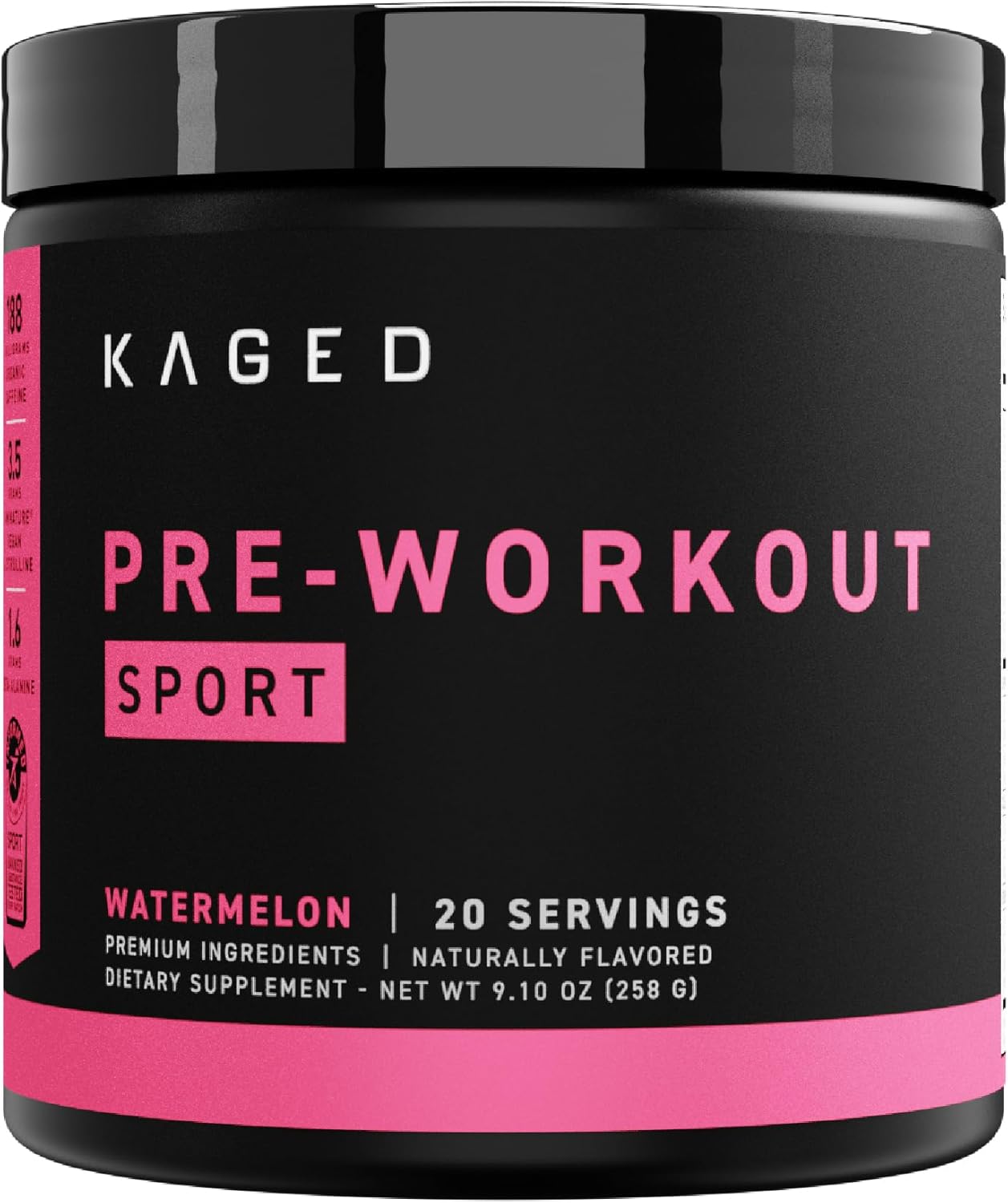 Kaged Athletic Sport Pre Workout Powder | Watermelon | Energy Supplement For Endurance | Cardio, Weightlifting Sports Drink | 20 Servings