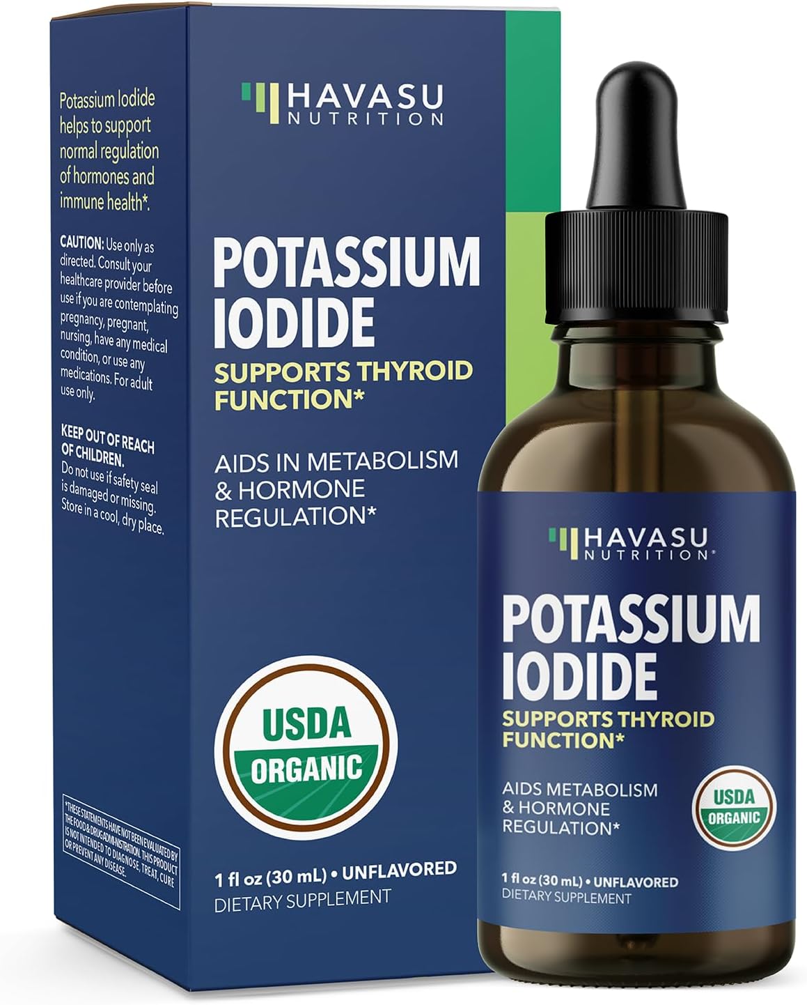 Potassium Iodide Liquid - Organic Iodine Supplement For Thyroid Support, Hormone Balance, And Metabolism Support - Nascent Iodine Drops - 1-Year Supply Vegan Liquid Potassium Iodide - 1 Fl Oz