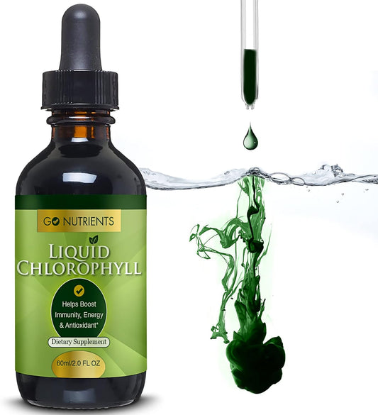 Go Nutrients Liquid Chlorophyll, Mulberry Derived Supplement, Chlorophyll Liquid Drops for Internal Deodorant, Energy, Digestion & Skin, Mint Flavor, Non-Diluted, 2oz | 118 Servings