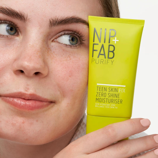 Nip + Fab Teen Skin Fix Zero Shine Face Moisturizer With Niacinamide And Antioxidant Wasabi Extract, Shine Free Mattifying Facial Cream For Oil Control Prevent Breakouts Even Skin Tone, 40 Ml