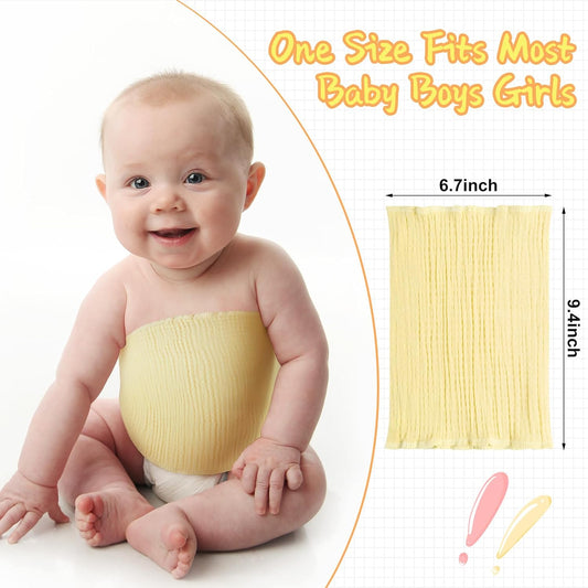 10 Pcs Baby Belly Button Band Cotton Gtube Button Covers Double Layer Umbilical Hernias Truss Belt Belly Band for Baby Boys Girls