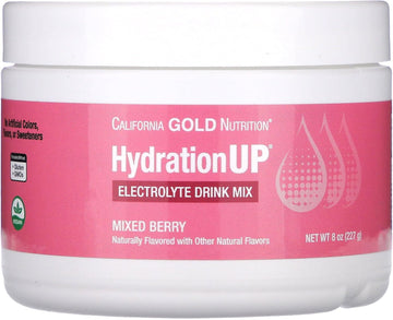 California Gold Nutrition Hydrationup® - Electrolytes With Vitamin D, Calcium, Iron And Potassium, Mixed Berry, 8 Oz (227 G)