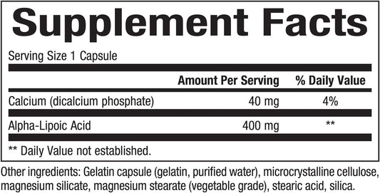 Natural Factors, Alpha-Lipoic Acid 400 mg, Whole Body Antioxidant Support, 60 Capsules : Health & Household