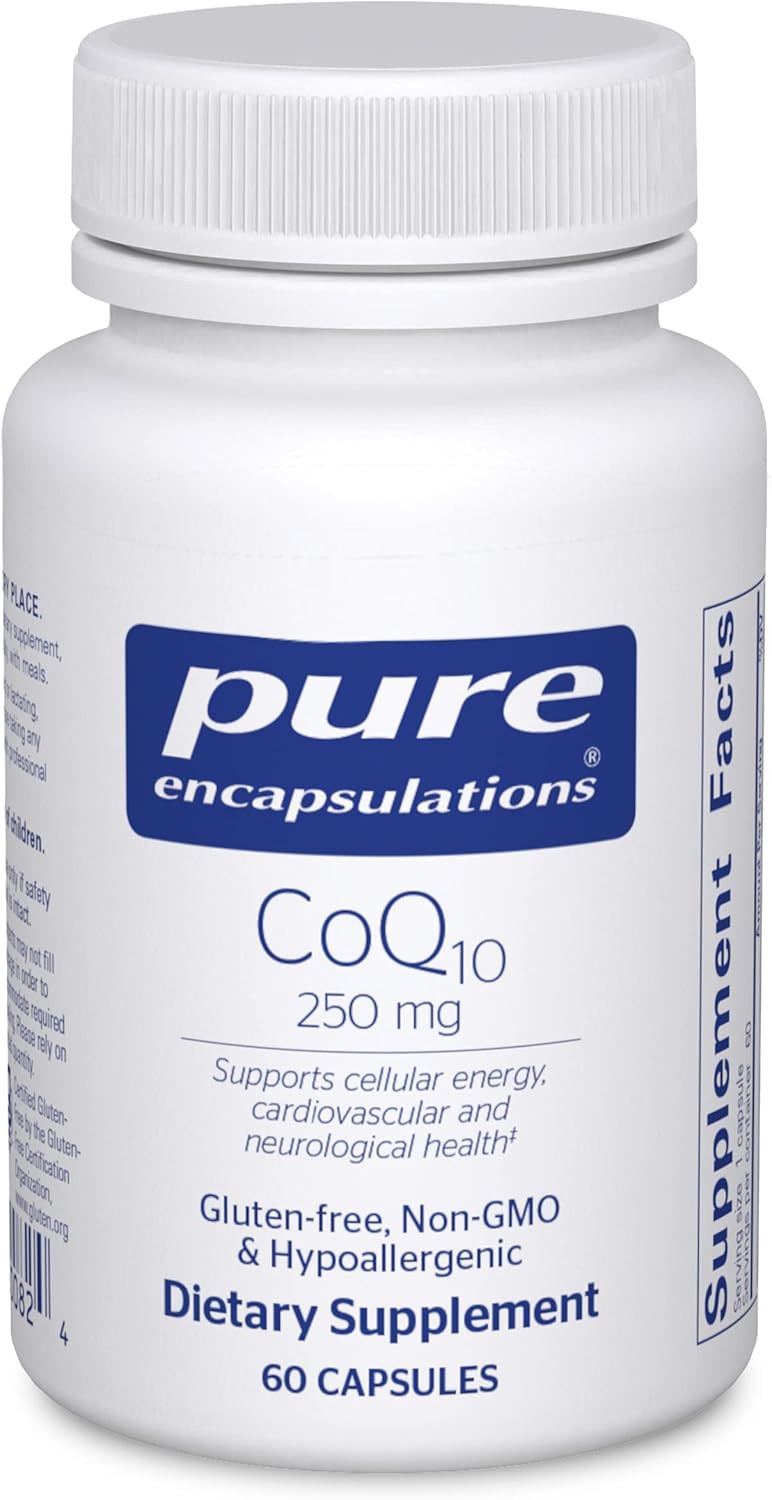 Pure Encapsulations Coq10-250 Mg Coq10 - Brain Support Supplement* - Mitochondrial & Cellular Energy Support* - Non-Gmo & Vegetarian - 60 Capsules