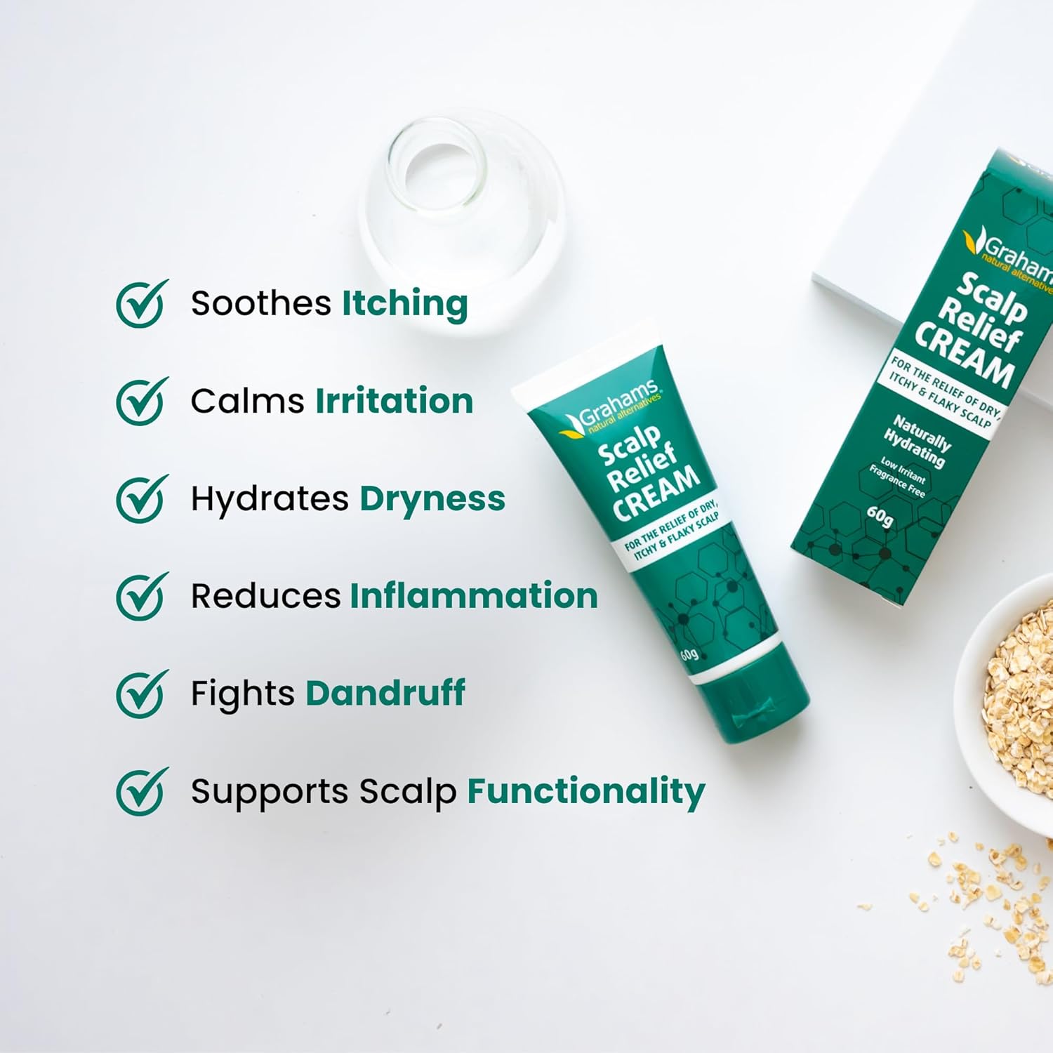 Grahams Natural Scalp Relief Cream - Seborrheic Dermatitis, Dandruff & Psoriasis Scalp Treatment to Moisturise Dry, Itchy & Flaky Scalps - With Manuka Honey, Calendula, Jojoba Seed Oil (60g) : Amazon.co.uk: Beauty