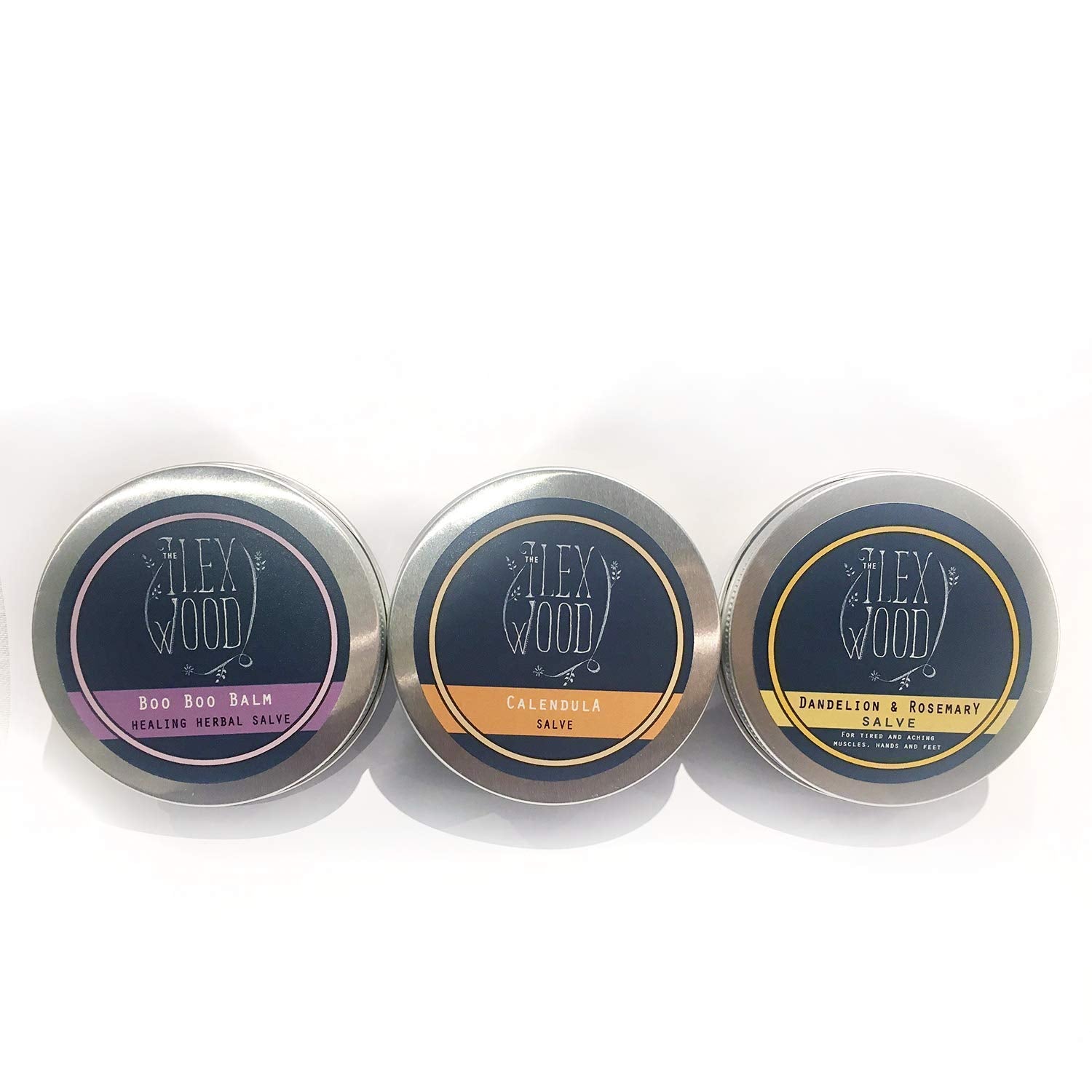 The Ilex Wood - Vegan Herbal Salve Gift Set - 100% Natural Handmade, Cruelty & Plastic Free. Skin Irritation, Scrapes, Bites, Stings Soothes Rashes, Itching, Dry Skin, Eczema, Chapped Hands. 3 X 100Ml