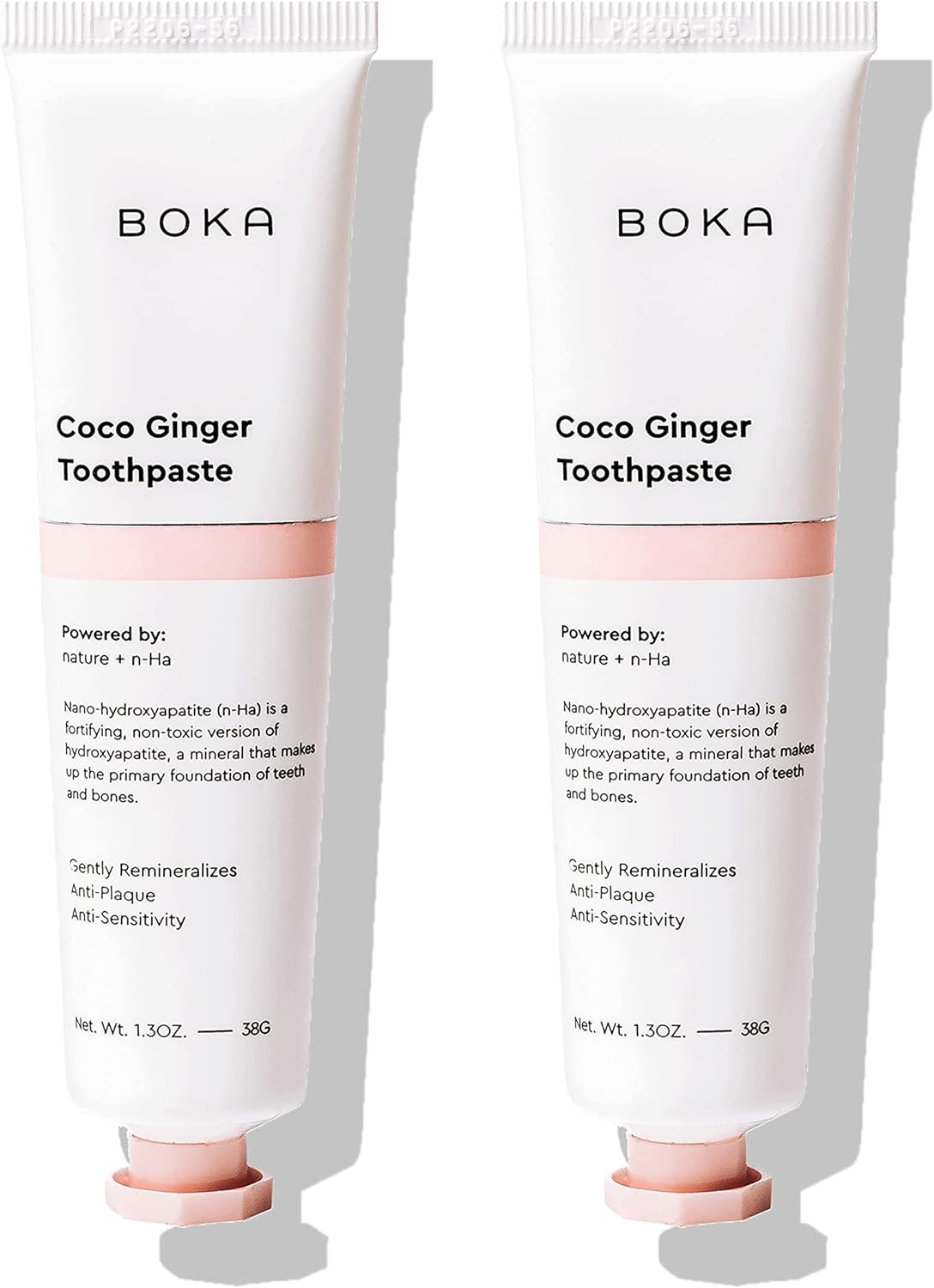 Boka Travel Size Toothpaste - Coco Ginger, 1.3 Fl Oz, Pack Of 2 - Nano Hydroxyapatite For Remineralizing, Sensitive Teeth, & Whitening - Fluoride Free - Dentist Recommended For Adult, Kids