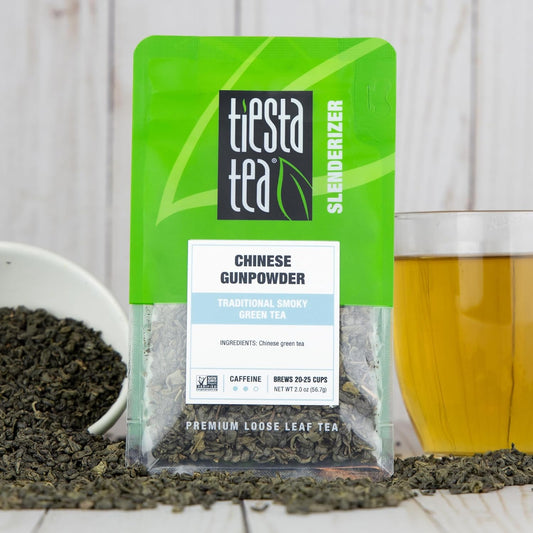 Tiesta Tea - Chinese Gunpowder | Traditional Smoky Green Tea | Premuim Aromatic Loose Leaf Tea Blend | Medium Caffeinated Green Tea | Make Hot Or Iced Tea & Up To 25 Cups - 2 Ounce Resealable Pouch