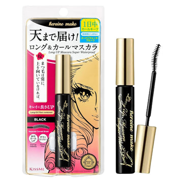 Heroine Make By Kissme Waterproof Mascara Black By Defining Fiber For Long And Curl Eye Makeup For Women + Smooth Liquid Black Eyeliner, Smudge-Free + Gentle Mascara Remover Oil Free, 3 Set