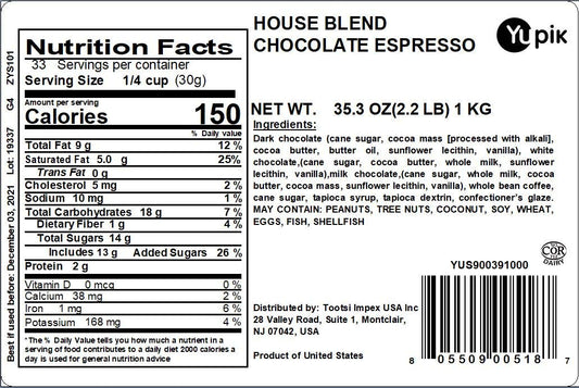 Yupik House Blend Espresso Chocolates, 2.2 Lb