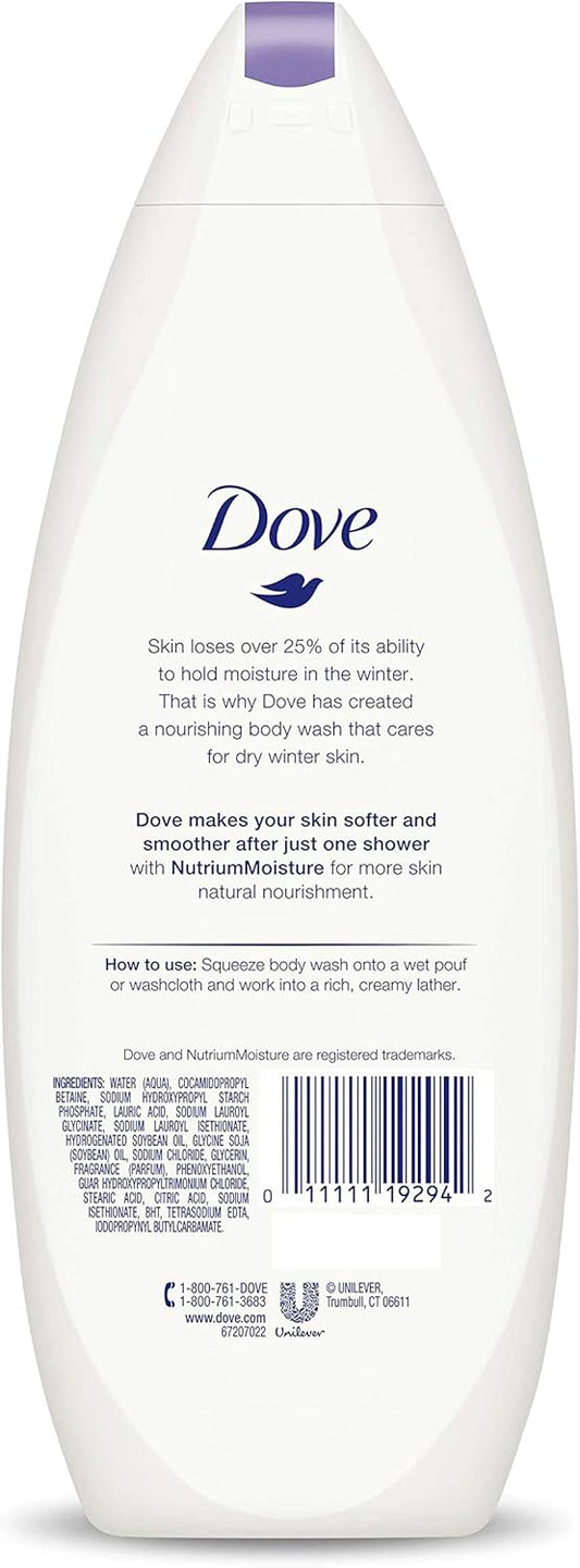 Dove Body Wash To Nourish And Moisturize Dry Skin Winter Care For Softer, Smoother Skin After Just One Shower 22 Oz, 4 Count