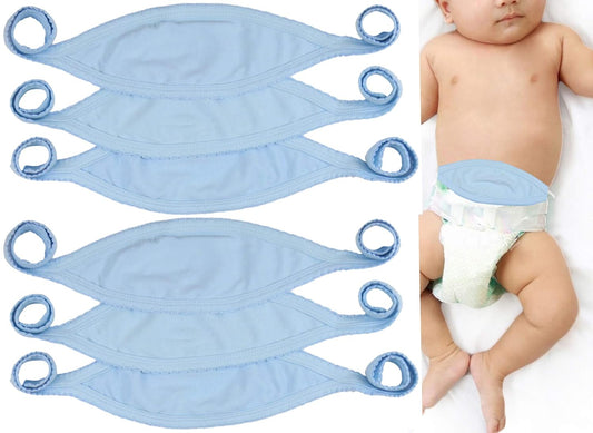 ToBeInStyle Babies' 6-Pack Comfortable Newborn Baby Belly Binder - Blue - One Size