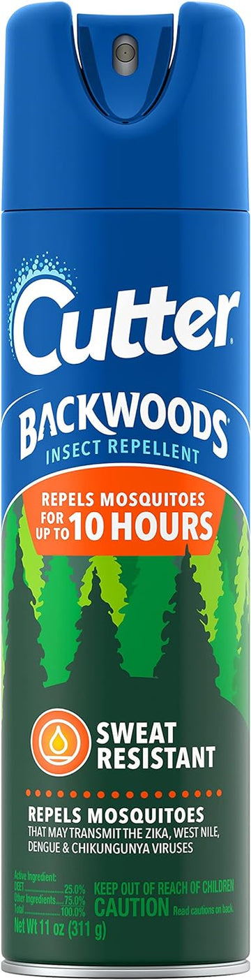 Cutter Backwoods Insect Repellent 11 Ounces, Aerosol, Repels Up To 10 Hours