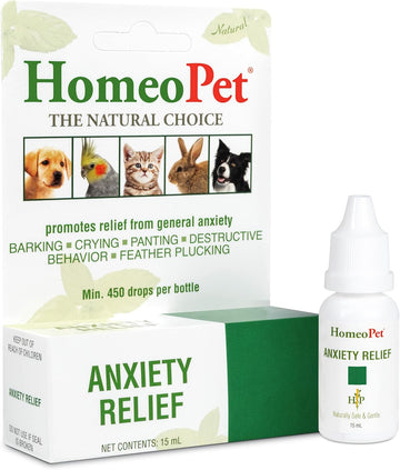 Homeopet Anxiety Relief Medicine For Pets, Natural Anxiety Relief For Dogs And Cats, Cat And Dog Calming Medicine, 15 Milliliters