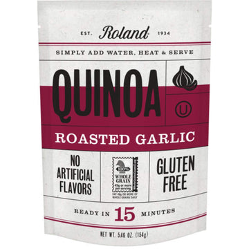 Roland Foods Roasted Garlic Seasoned Quinoa, 5.46 Ounce Bag, Pack Of 6