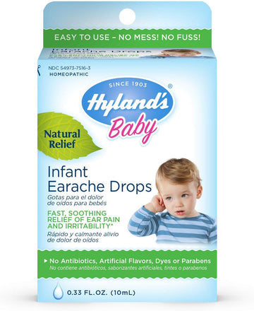 Allergy Relief For Baby By Hyland'S, Infant Earache Drops, Natural Homeopathic Earache Pain Relief From Allergy And Cold & Flu, 0.33 Ounce