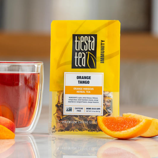 Tiesta Tea - Orange Tango | Orange Hibiscus Herbal Tea | Premium Loose Leaf Tea Blend | Non-Caffeinated Fruit Tea | Make Hot Or Iced & Up To 25 Cups | Made W/Natural Ingredients, 2Oz Resealable Pouch