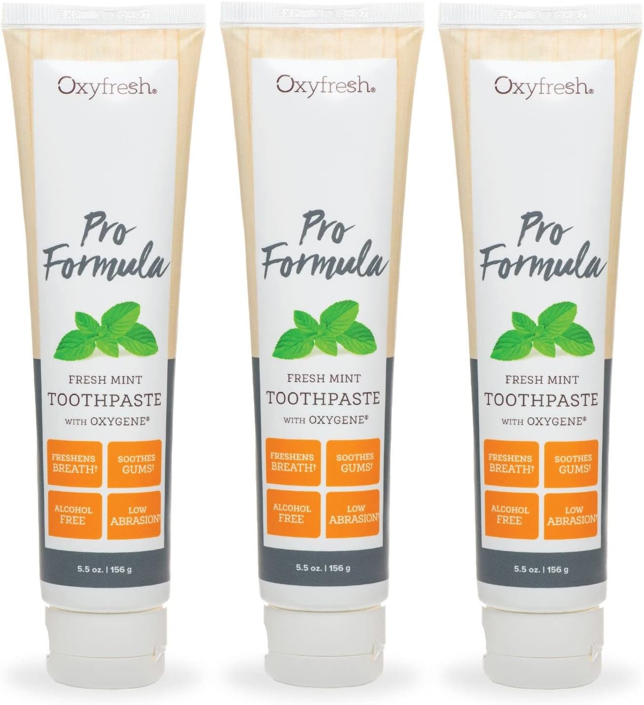 Oxyfresh Pro Formula Fresh Mint Toothpaste – Gentle Low Abrasion - Cosmetic Fluoride Free Formula - Great For Sensitive Teeth And Gums With Natural Essential Oils. 5.5 Oz. (3 Pack)
