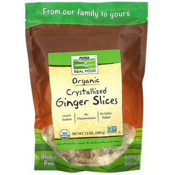 Now Foods, Organic Crystallized Ginger Slices, Low-Sodium, Sulfur-Free, Preservative-Free And Non-Gmo, 16-Ounce (Packaging May Vary)