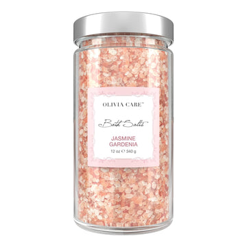 Olivia Care Pink Himalayan Bath Salts With French Rose - Relieves & Relax Muscles. Exfoliate, Heal, Rejuvenate, Cleansing & Soothes Skin | Made With Natural Ingredients. Fresh Fragrance - 12 Oz
