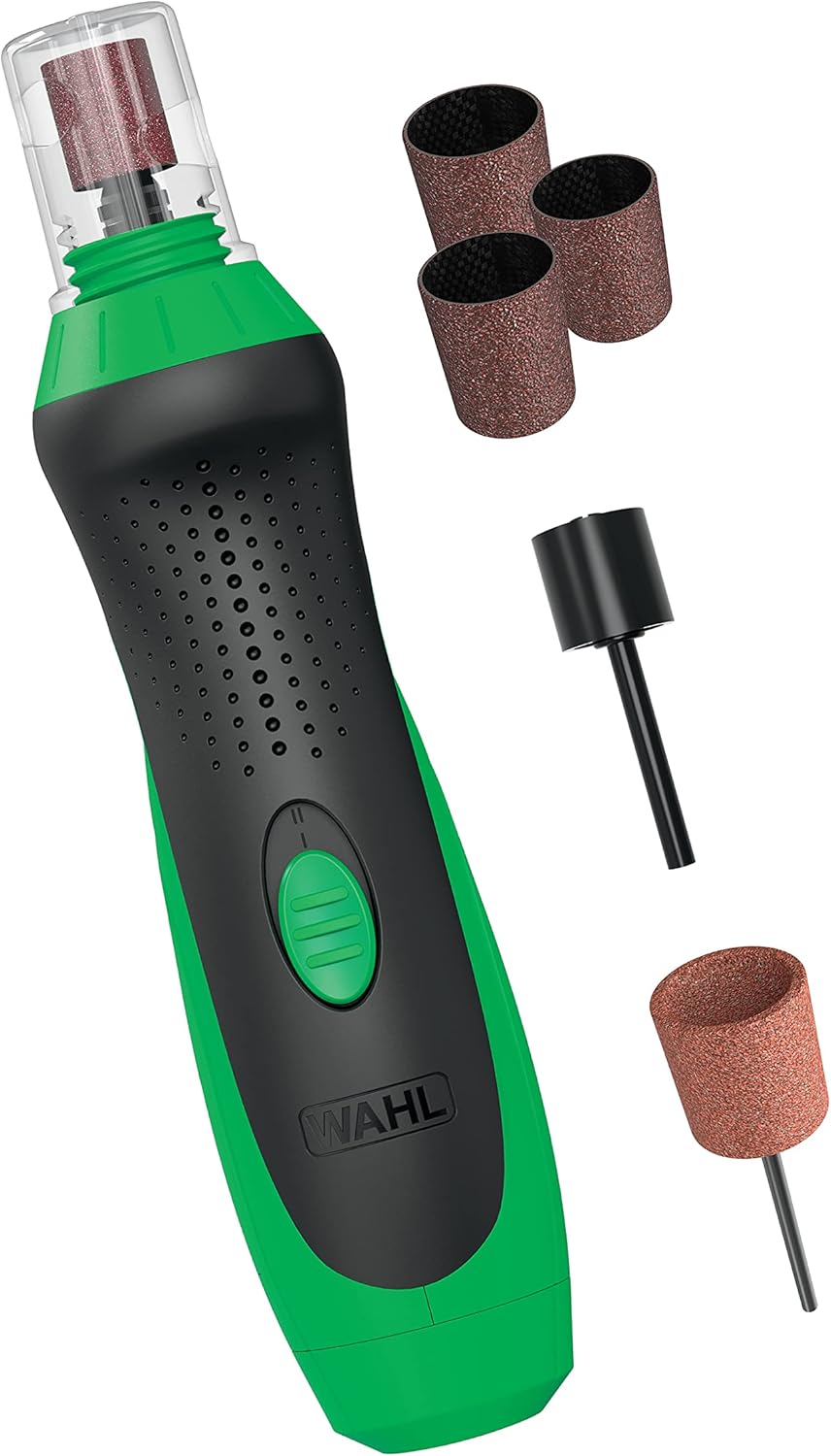 Wahl Lithium Ion Rechargeable Dog Nail Grinder With Concave Rounding Tip And Nail Guard For Increased Safety And Precise Nail Grinding, 3 Hour Run Time - 5975