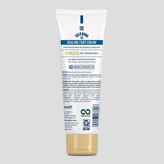 Gold Bond Healing Foot Cream 4 Oz, With Aloe, Nourishes & Softens For Healthier Looking Feet