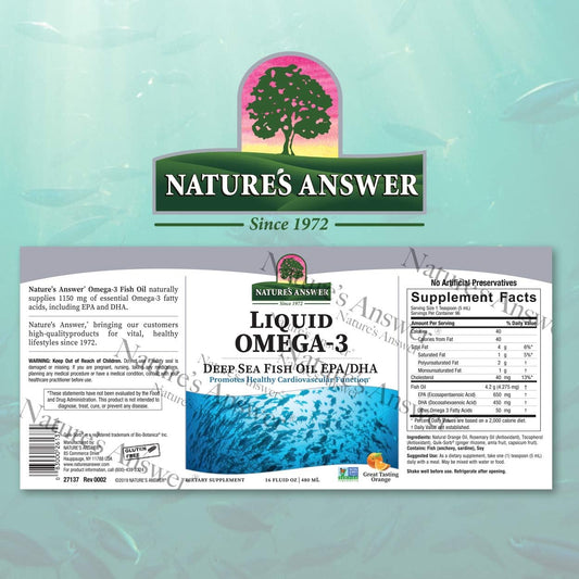 Nature's Answer Liquid Omega-3 | Deep Sea Fish Oil with EPA/DHA Dietar