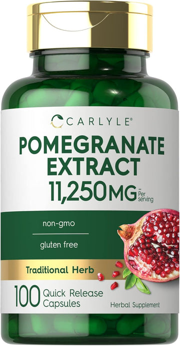 Carlyle Pomegranate Extract | 11250Mg | 100 Capsules | Non-Gmo, Gluten Free Supplement | Traditional Herb