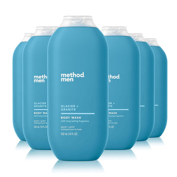 Method Men Body Wash, Glacier + Granite, Paraben And Phthalate Free, 18 Fl Oz (Pack Of 6)