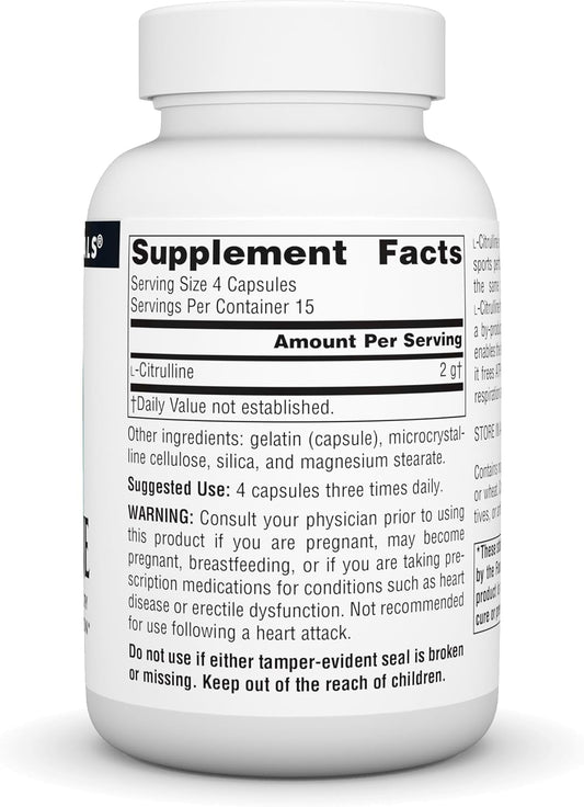 Source Naturals L-Citrulline - Supports Exercise Recovery, Energy And Detoxification, 500 Mg - 60 Capsules