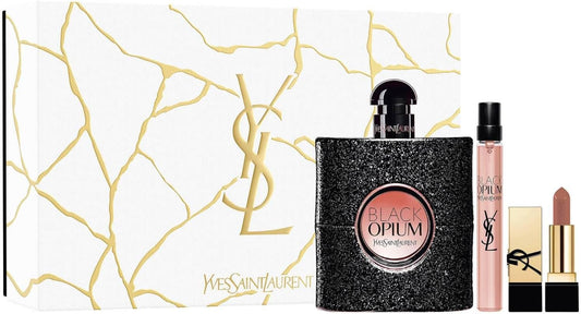 Yves Saint Laurent Black Opium Eau De Parfum 90Ml Gift Set (Contains 90Ml Eau De Parfum, 10Ml Travel Spray And Lipstick)