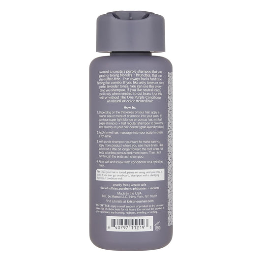 Kristin Ess Hair The One Purple Shampoo For Toning Blonde Hair - Neutralizes Brass + Yellow Tones, Shine Restoring - Sulfate, Silicone And Paraben Free, Color + Keratin Safe, 10 Fl. Oz