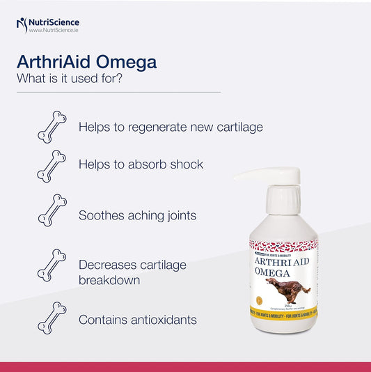 Swedencare UK ArthriAid Omega Liquid Supplement 250 ml for Dogs and Cats, Joints and Mobility Supplement?FP0085