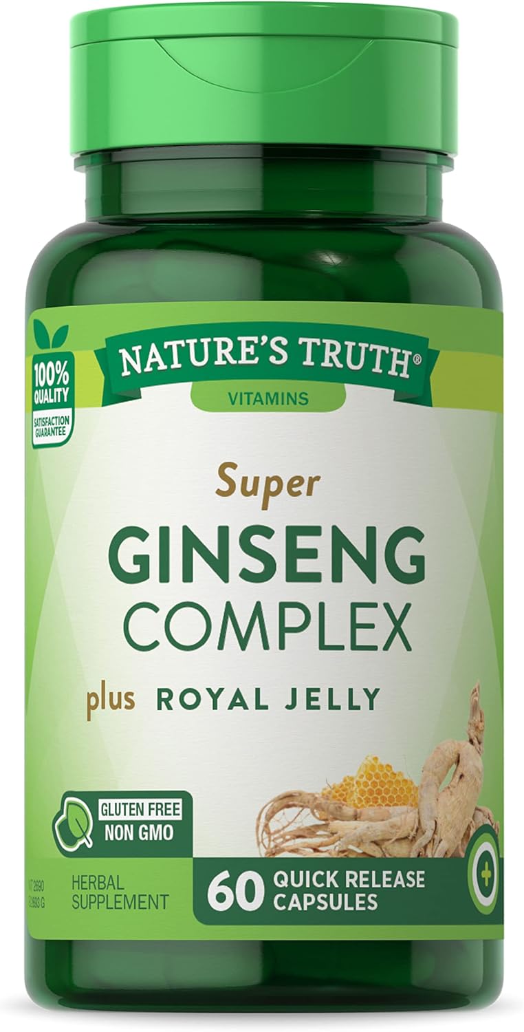 Super Ginseng Complex | 60 Capsules | With Royal Jelly | From Ginseng Extract | Non-Gmo, Gluten Free Supplement | By Nature'S Truth