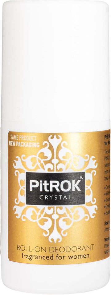 Pitrok Crystal Roll-On Deodorant For Women, 1 X 50Ml, Vegan, Cruelty Free, Sensitive Skin Deodorant, With Aloe Vera And Grapefruit Seed Extract. Made In The Uk