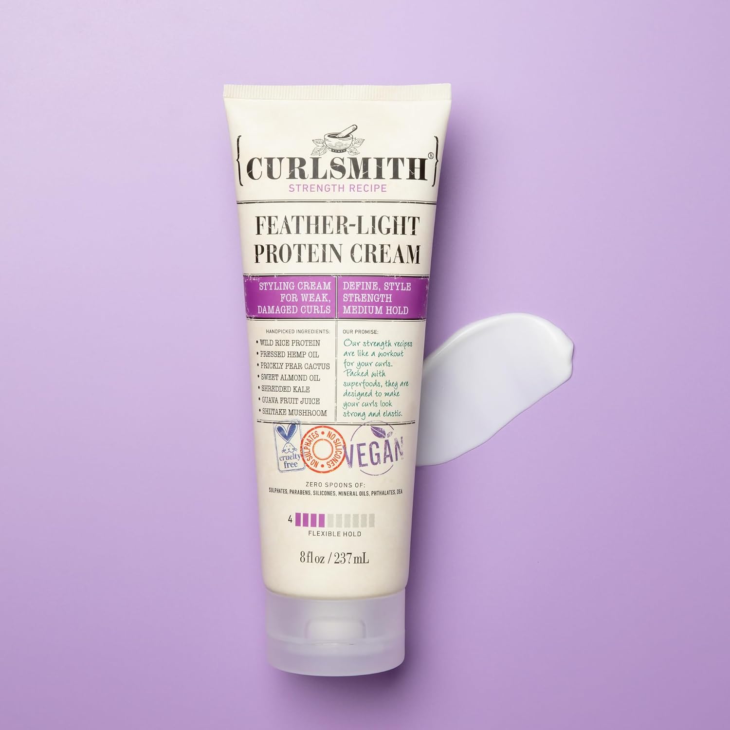 Curlsmith - Feather-Light Protein Cream, Hair Styling Cream For Weak, Damaged Curls, Medium Hold (237Ml)
