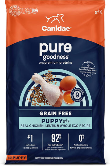Canidae Pure Limited Ingredient Premium Puppy Dry Dog Food, Real Chicken, Lentil & Whole Egg Recipe, 22 lbs, Grain Free