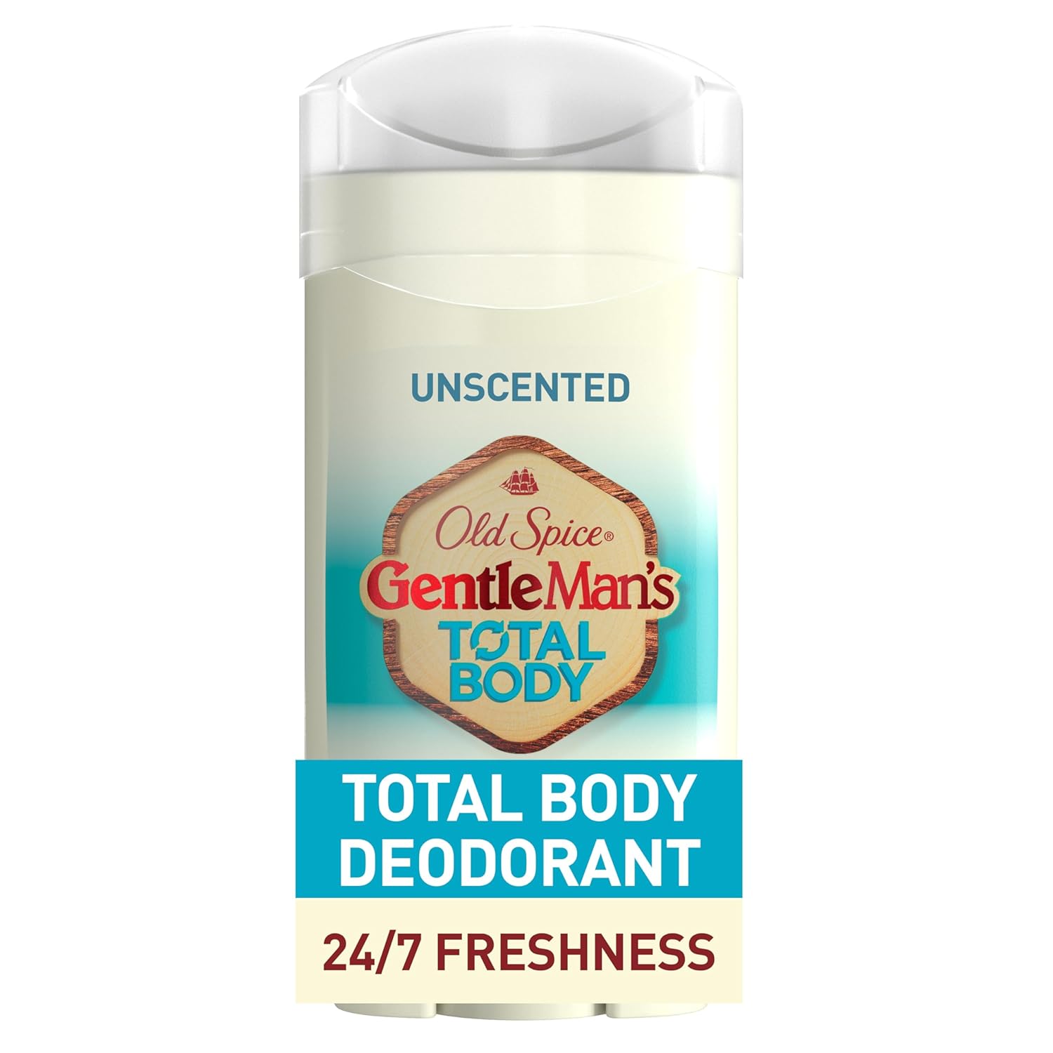 Old Spice Whole Body Deodorant For Men, Total Body Deodorant, Unscented, Aluminum Free Deodorant Stick For 24/7 Freshness // Dermatologist Tested Whole Body Deodorant, 3.0 Oz