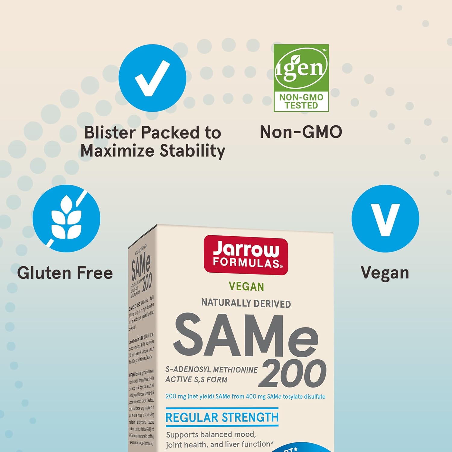 Jarrow Formulas® Same 200 Mg, Supports Joint Health, Liver Function, Brain Metabolism, 60 Tablets, Up To A 60 Day Supply : Health & Household