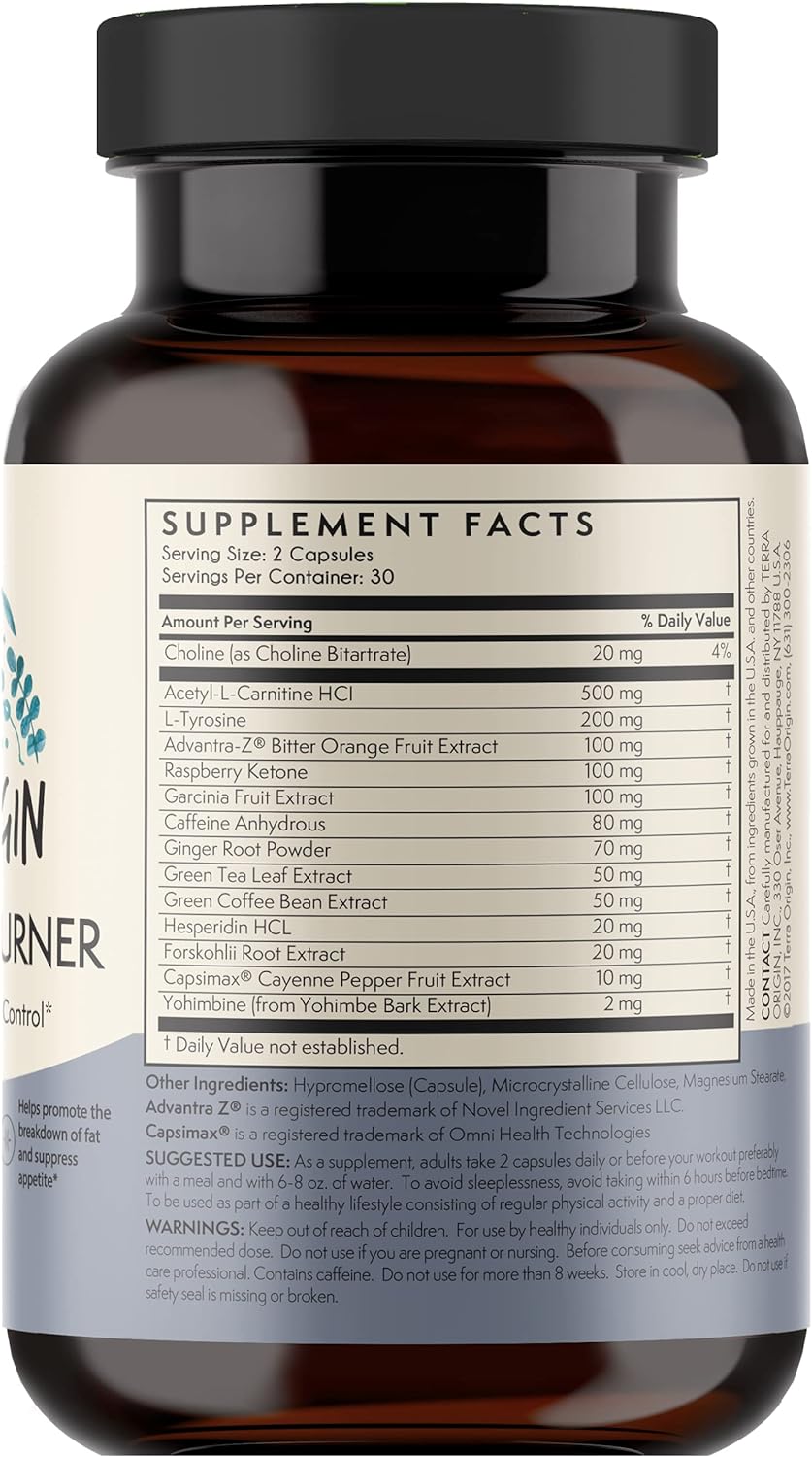 TERRA ORIGIN Metabolism Boost & Fat Loss - Amino Acids and Natural Plant Extracts to Increase Energy & Metabolism, Block Cravings, Stop New Fat Storage* : Health & Household