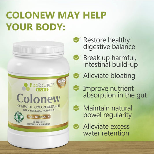 Colonew Complete Colon Cleanse Natural Detox Supplement For Daily Digestive Health, Renewal Formula – (60 Capsules)